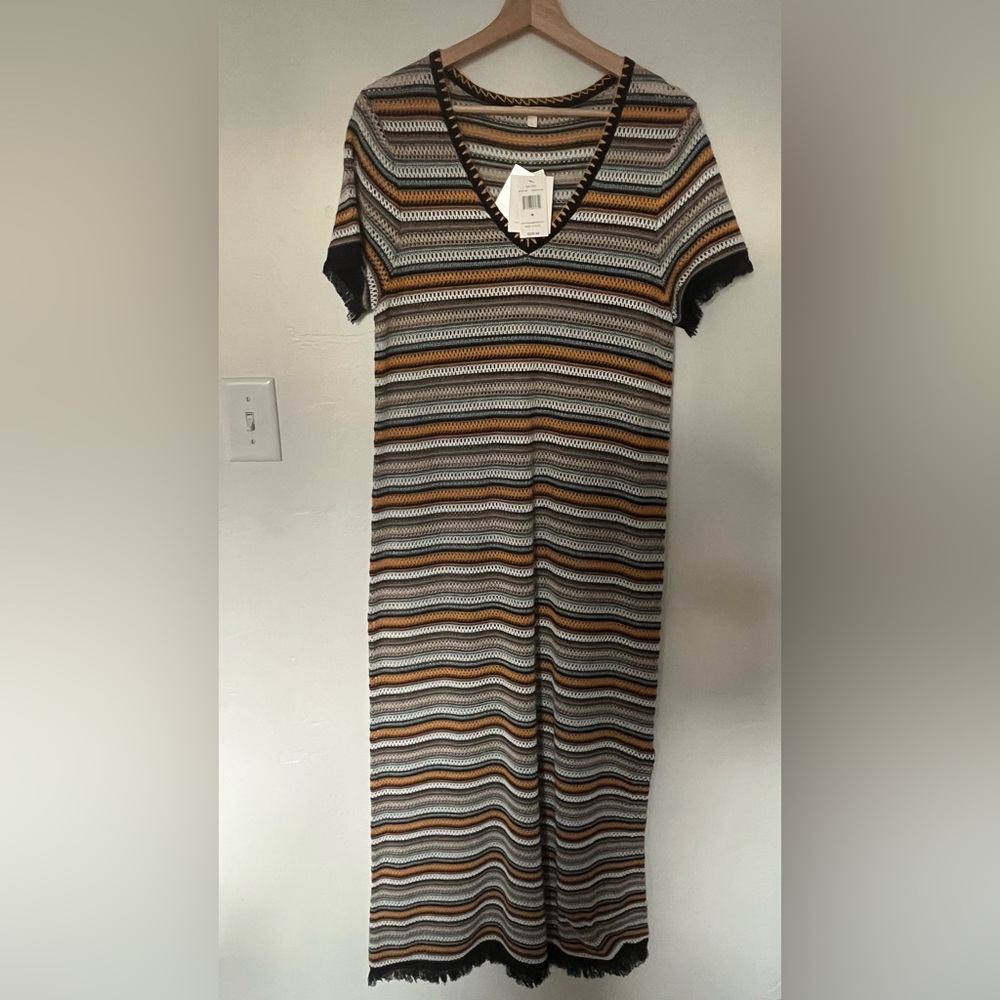 Lisa Todd “Bonfire” open knit boho maxi dress